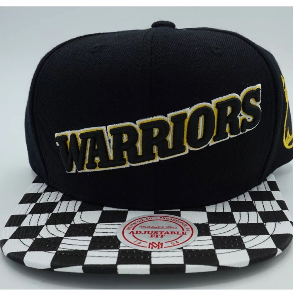 NEW GOLDEN STATE WARRIORS NBA Checkered Visor UNISEX Snap Back Hat Steph Curry🏀